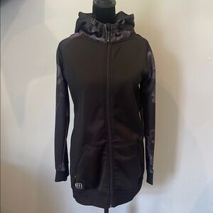 Neff Black Hoodie with Subtle Purple Design at hood & sleeves medium